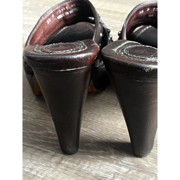 Frye Womens Joy Vintage Brown Beaded Open Toe Slip On Slide Sandals US 9.5 B - Picture 7 of 9